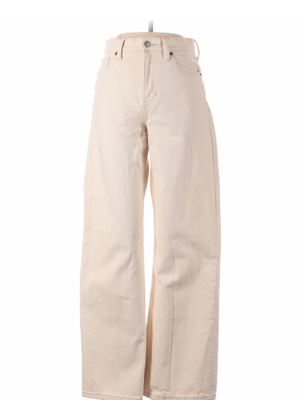 Banana Republic Wide Leg High-Rise Jeans in Cream 26